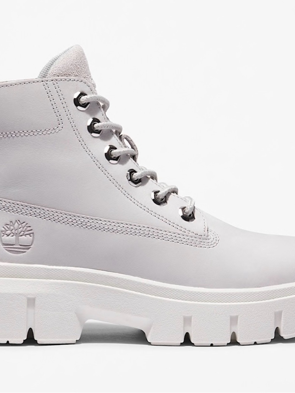 Timberland Women's Light Grey Lug Sole Lace-Up Boot